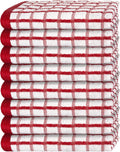 Premium Dish Towels for Kitchen with Hanging Loop 8 Pack 16x26 inch Red Color