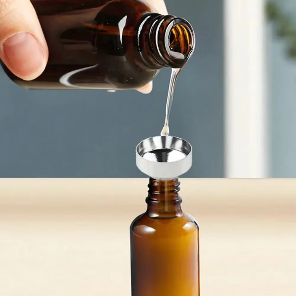 1/5Pcs Mini Metal Aluminum Funnel Kitchen Oil Liquid Funnel with Detachable Filter Wide Mouth Funnel for Canning Kitchen Tools