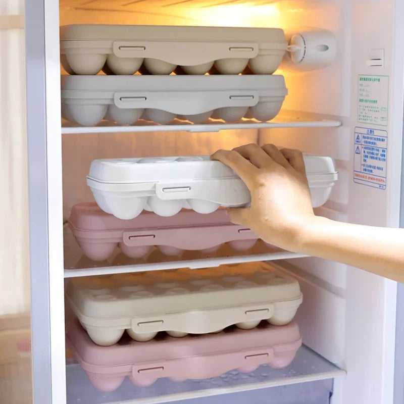 Egg Tray Holder with Cover Kitchen Storage Egg Container Refrigerator Preservation Flip Storage Box Household Kitchen Supplies