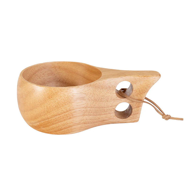 A Generation of Logo Rubber Wood Cup Household Milk Cup Wooden Cup Wooden Cup Japanese Wooden Cup with Mouth Cup